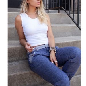 7 For All Mankind Denim Linen Jogger Sz 26